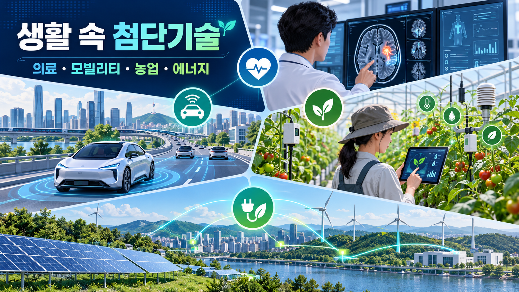 의료 모빌리티 농업 에너지에 적용된 첨단기술 정보카드