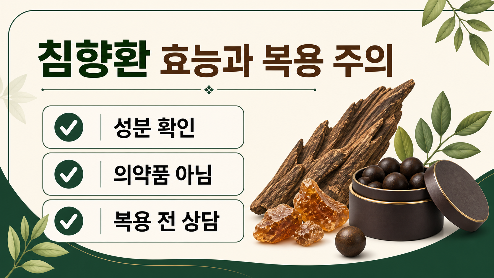 침향환 효능과 복용 주의사항 정보 카드