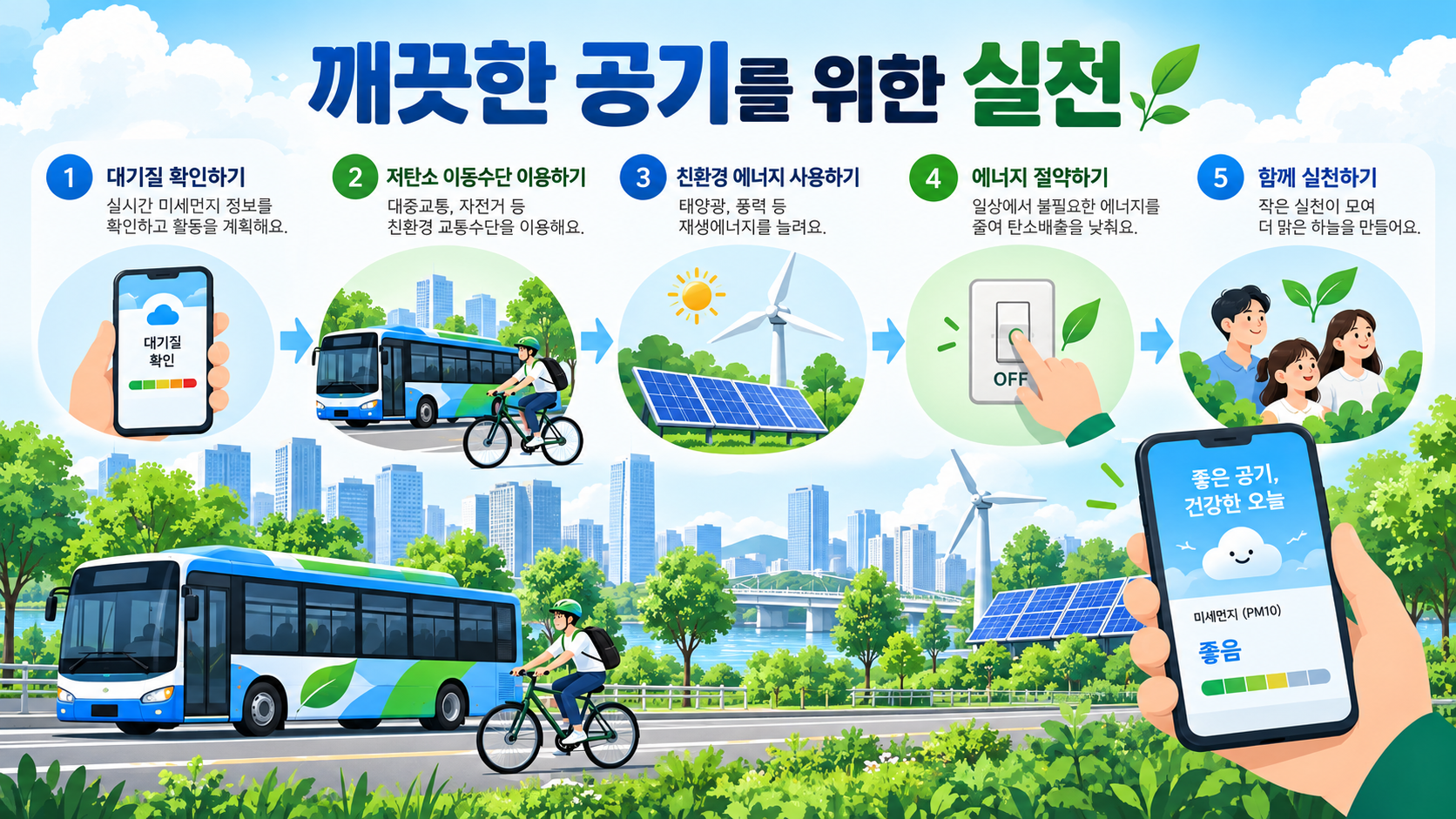 깨끗한 공기를 위한 대기오염 실천 정보카드