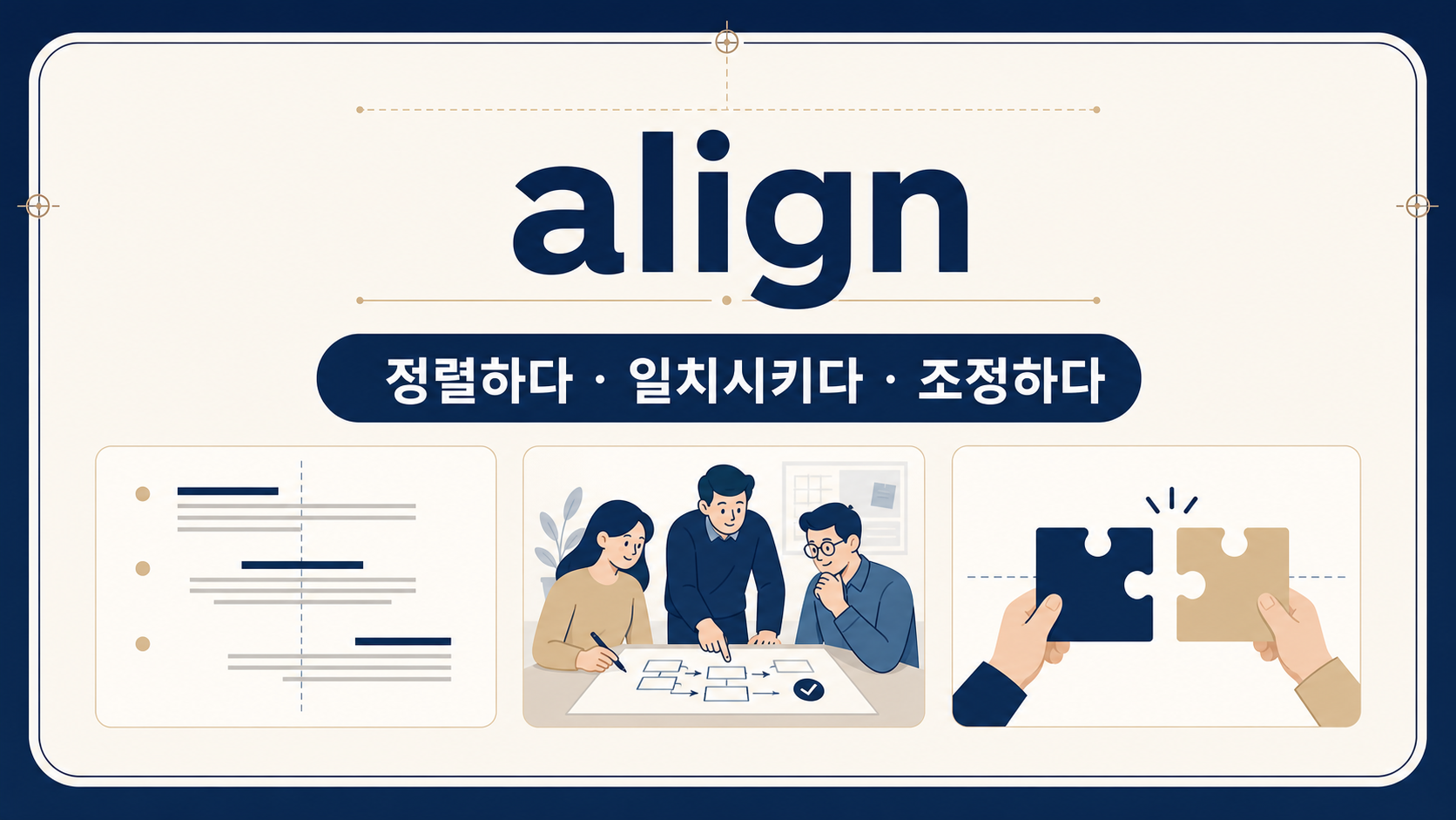align 정렬하다 일치시키다 조정하다를 정리한 한국형 정보카드