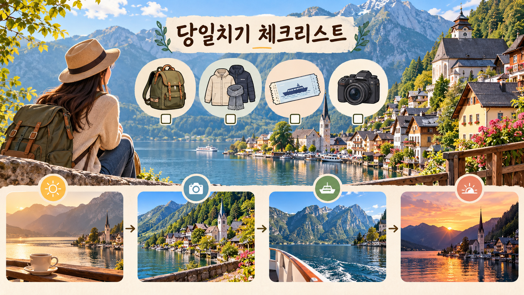 할슈타트 당일치기 준비물과 시간대 체크리스트 정보카드