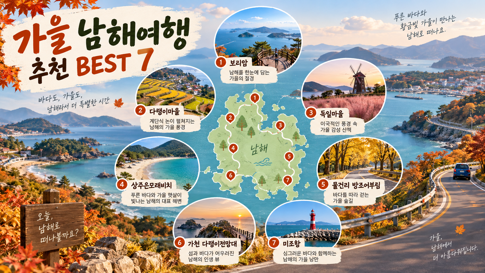 가을 남해여행 추천 BEST7 정보카드