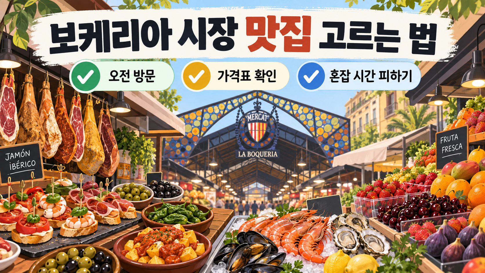 바르셀로나 보케리아 시장 맛집 고르는 법 한국형 정보카드