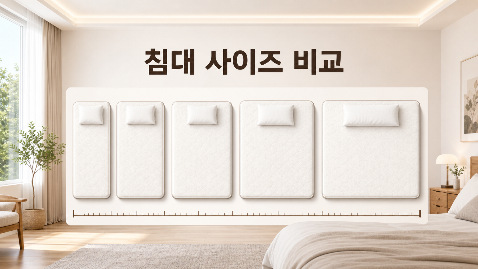 침대 사이즈 비교 정보 카드