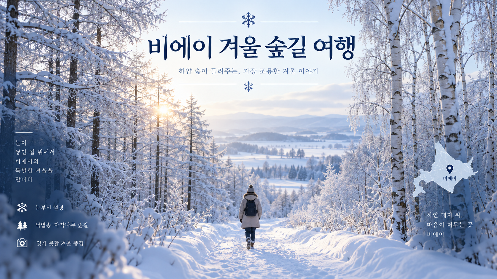 비에이 겨울 숲길 여행 정보카드
