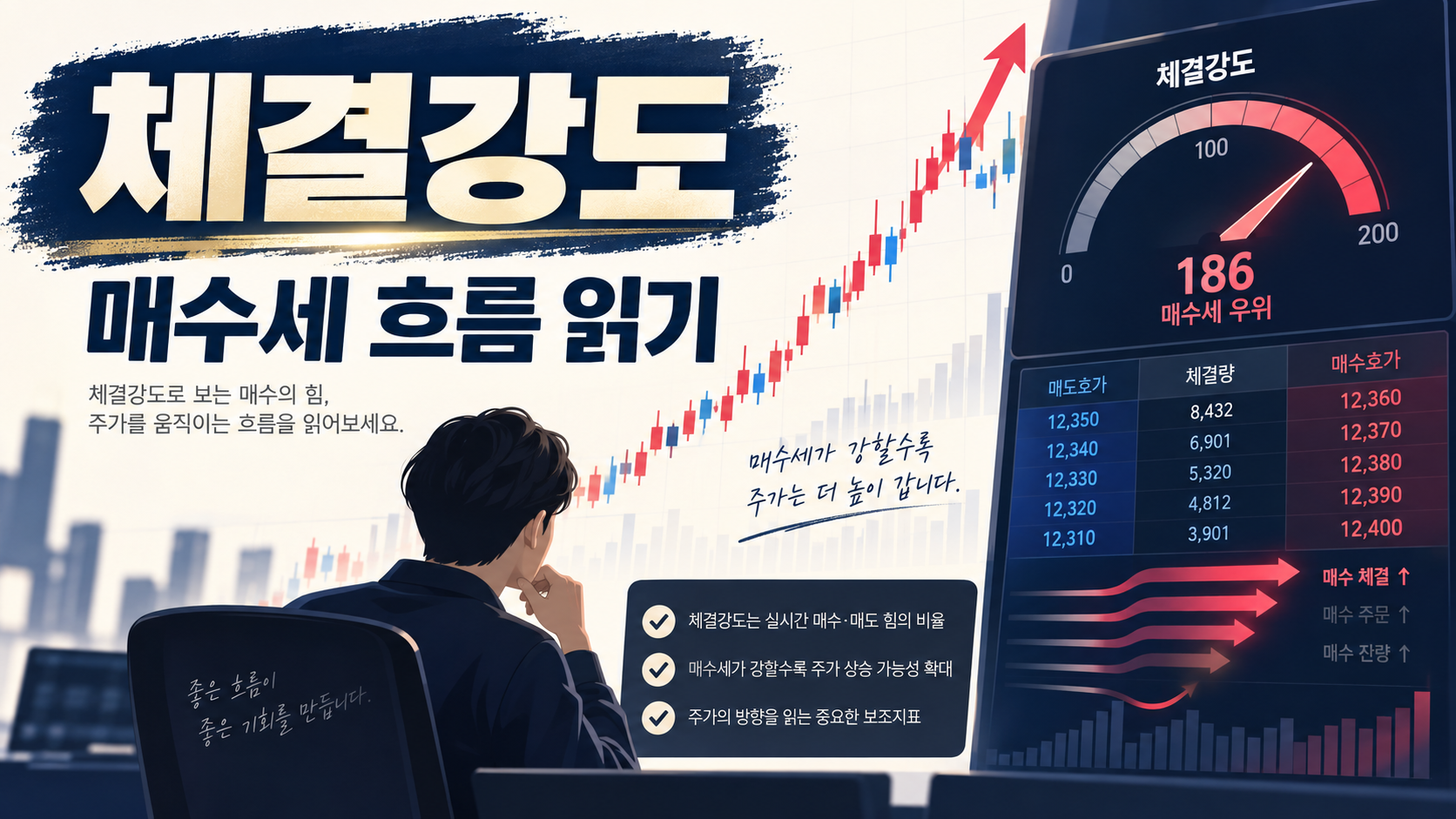 체결강도와 매수세 흐름을 보여 주는 한국형 정보카드