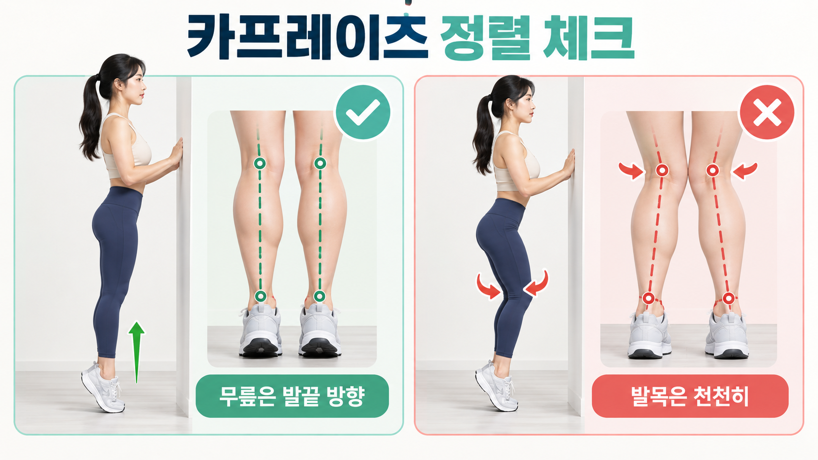 카프레이즈 발목과 무릎 정렬 점검 한국형 정보카드