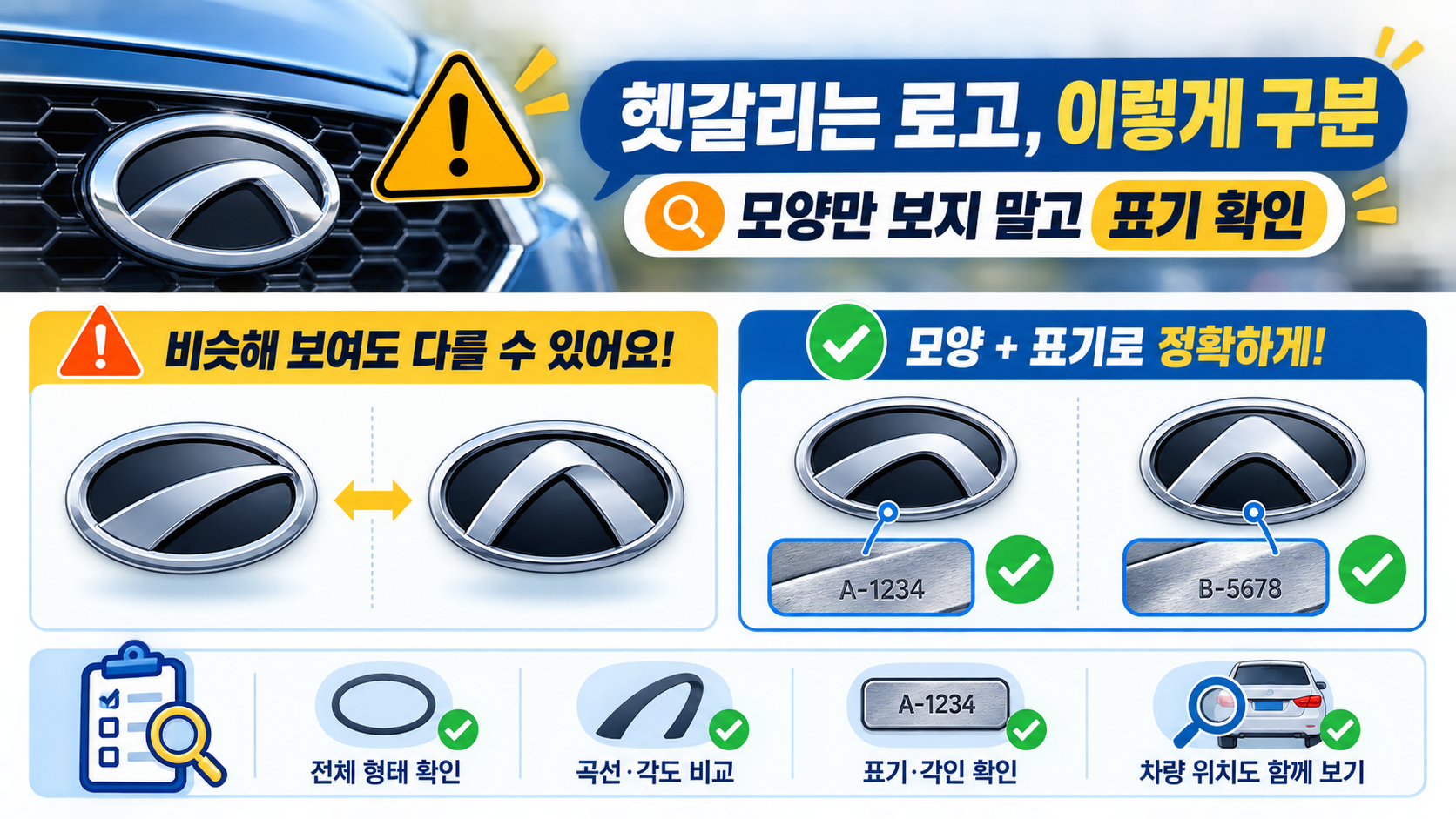 비슷한 자동차 로고를 표기와 형태로 구분하는 방법