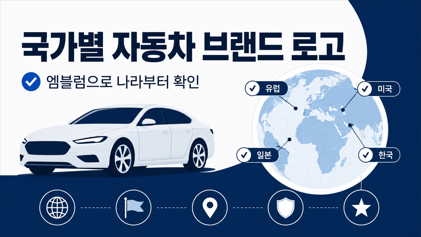 국가별 자동차 브랜드 로고와 엠블럼을 확인하는 정보 카드