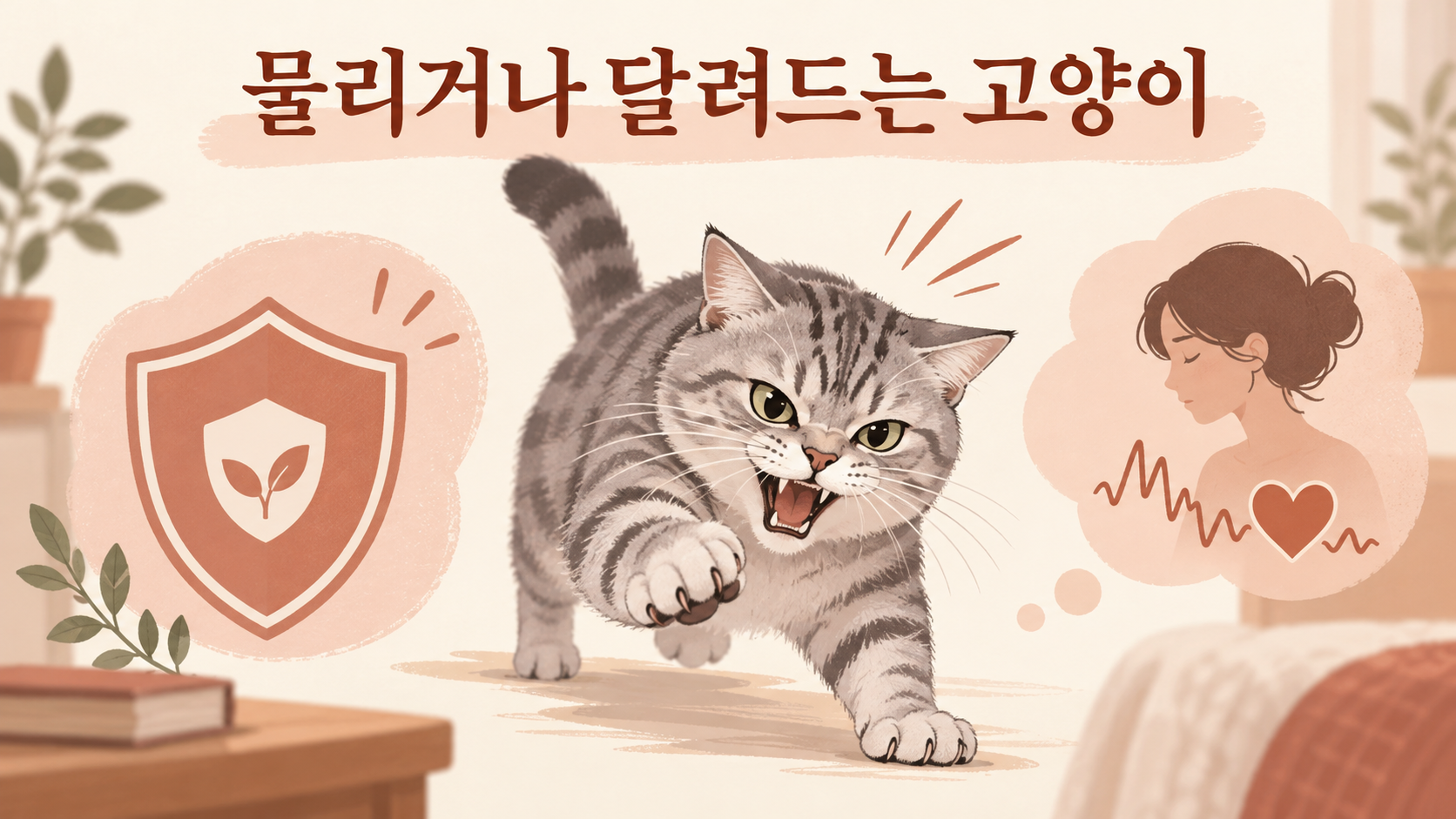 물리거나 달려드는 고양이 꿈을 설명하는 한국형 정보카드