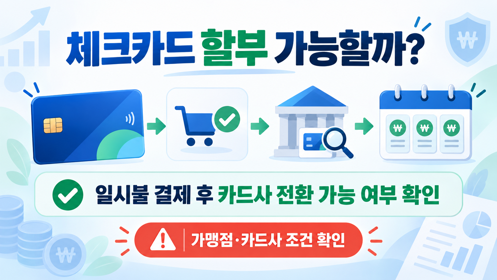 체크카드 할부 가능 여부와 결제 전 확인 사항을 정리한 정보카드
