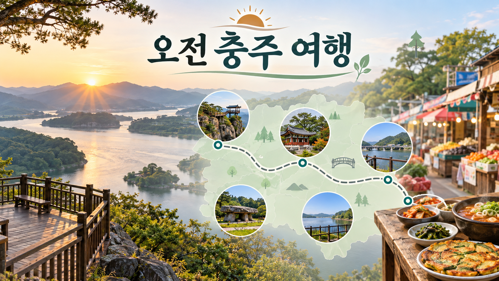 충주호와 탄금대, 시장을 잇는 오전 여행 동선 정보카드