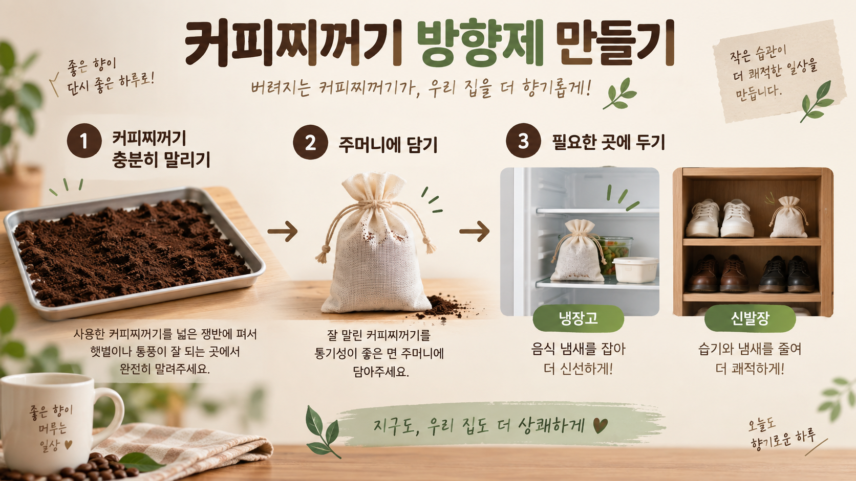 커피찌꺼기 방향제 만들기 정보카드