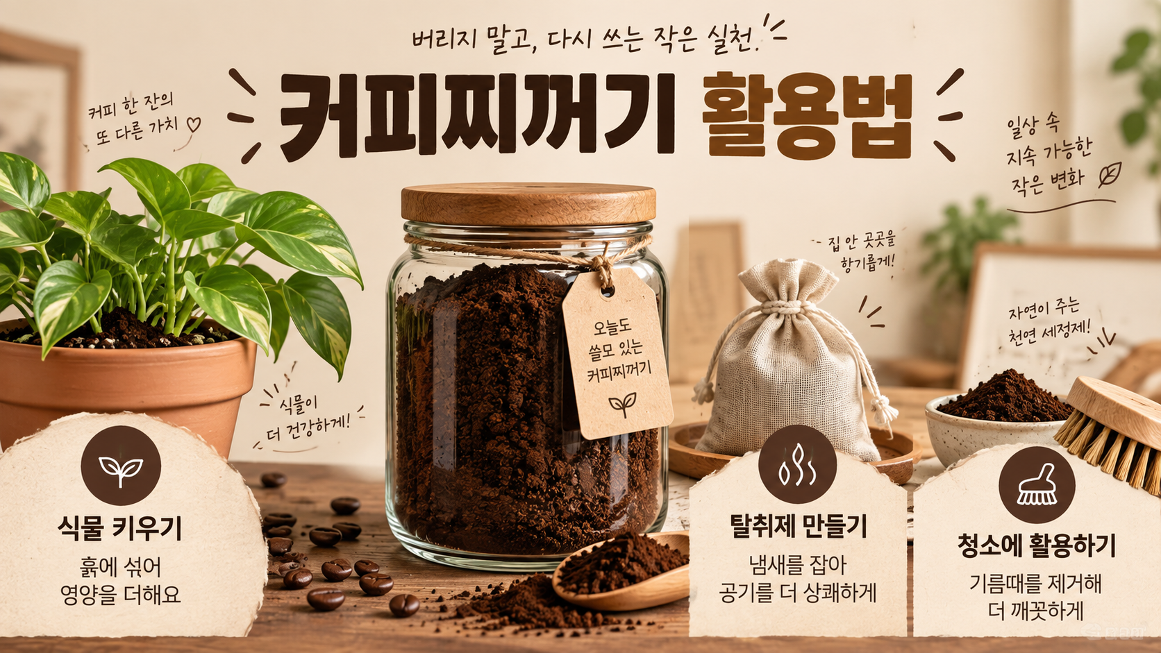 커피찌꺼기 활용법 정보카드