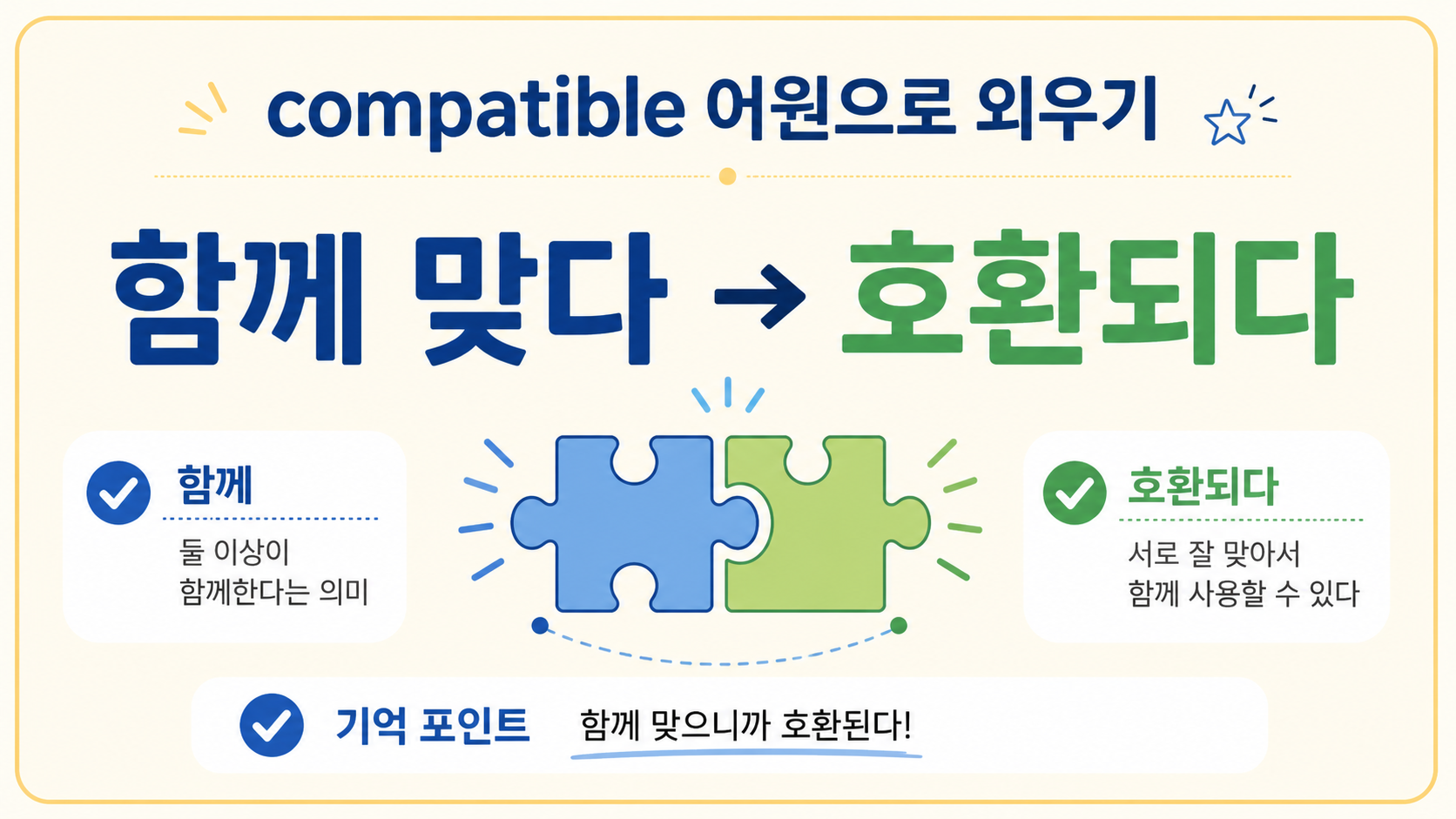 compatible 어원으로 외우기 정보 카드