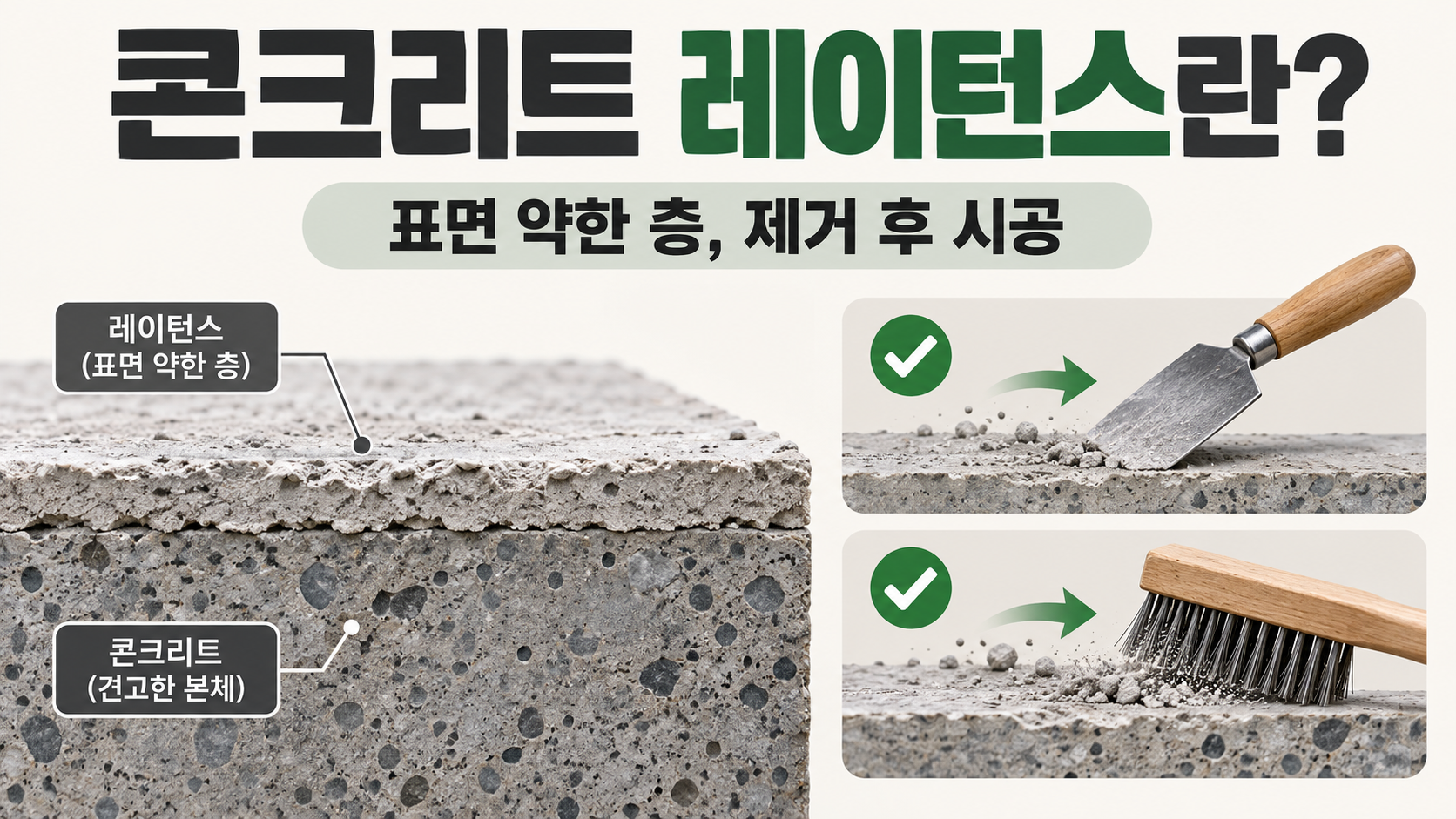 콘크리트 레이턴스 뜻과 제거 방법 정보카드