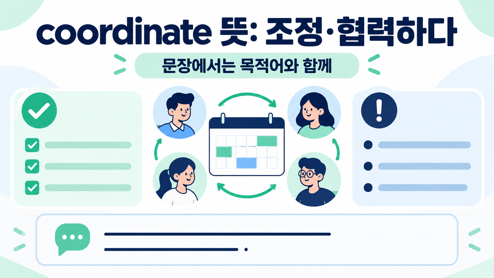 coordinate 뜻과 문장 활용을 정리한 한국형 정보카드