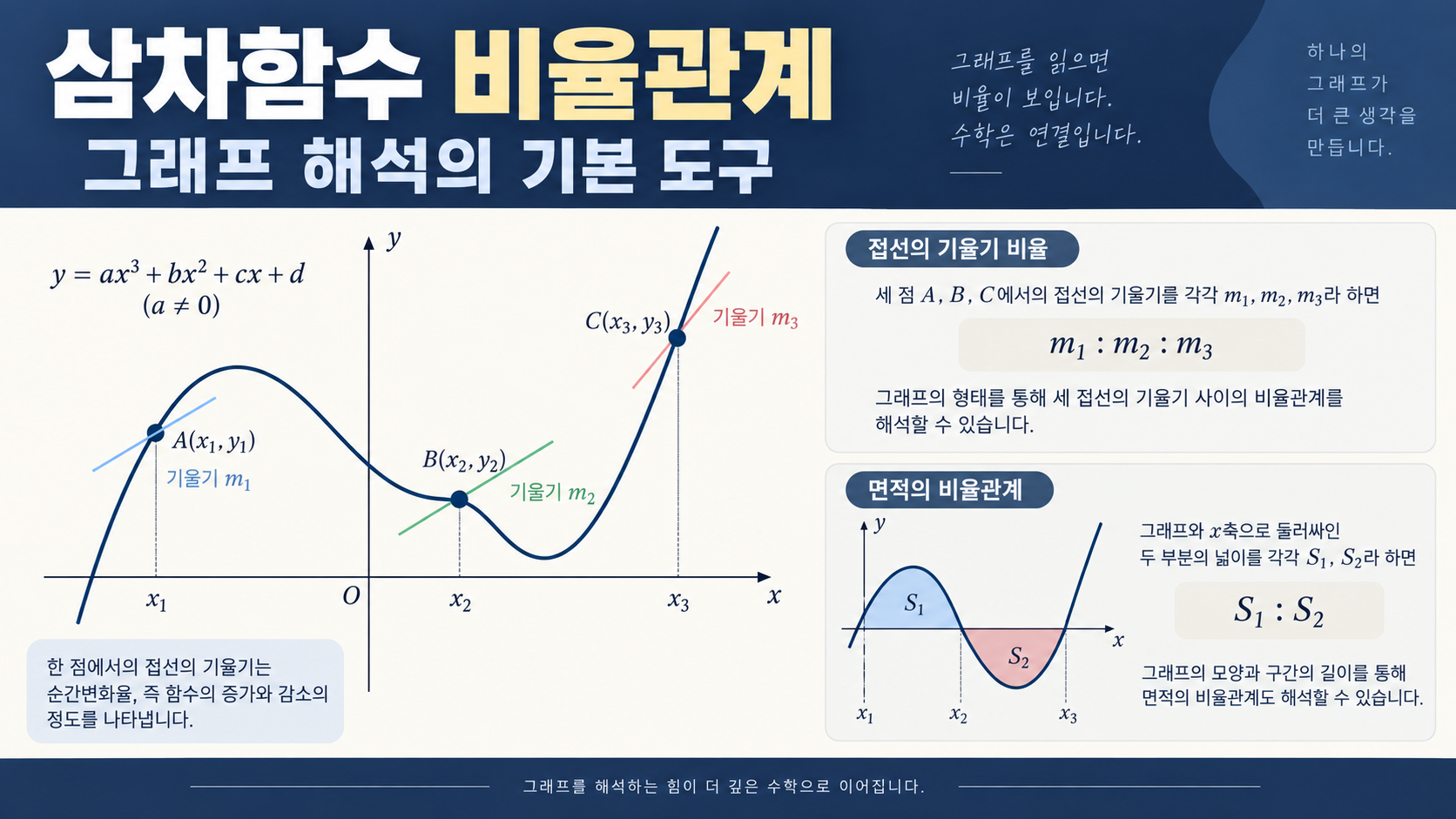 삼차함수 비율관계 그래프 해석 정보카드