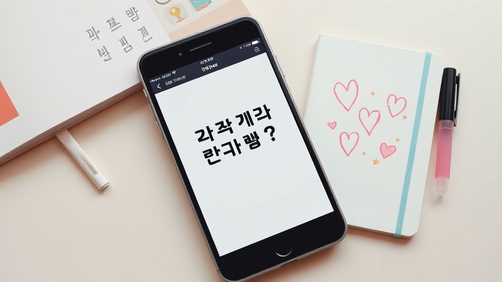 휴대폰 메시지에 특수문자를 입력하는 장면