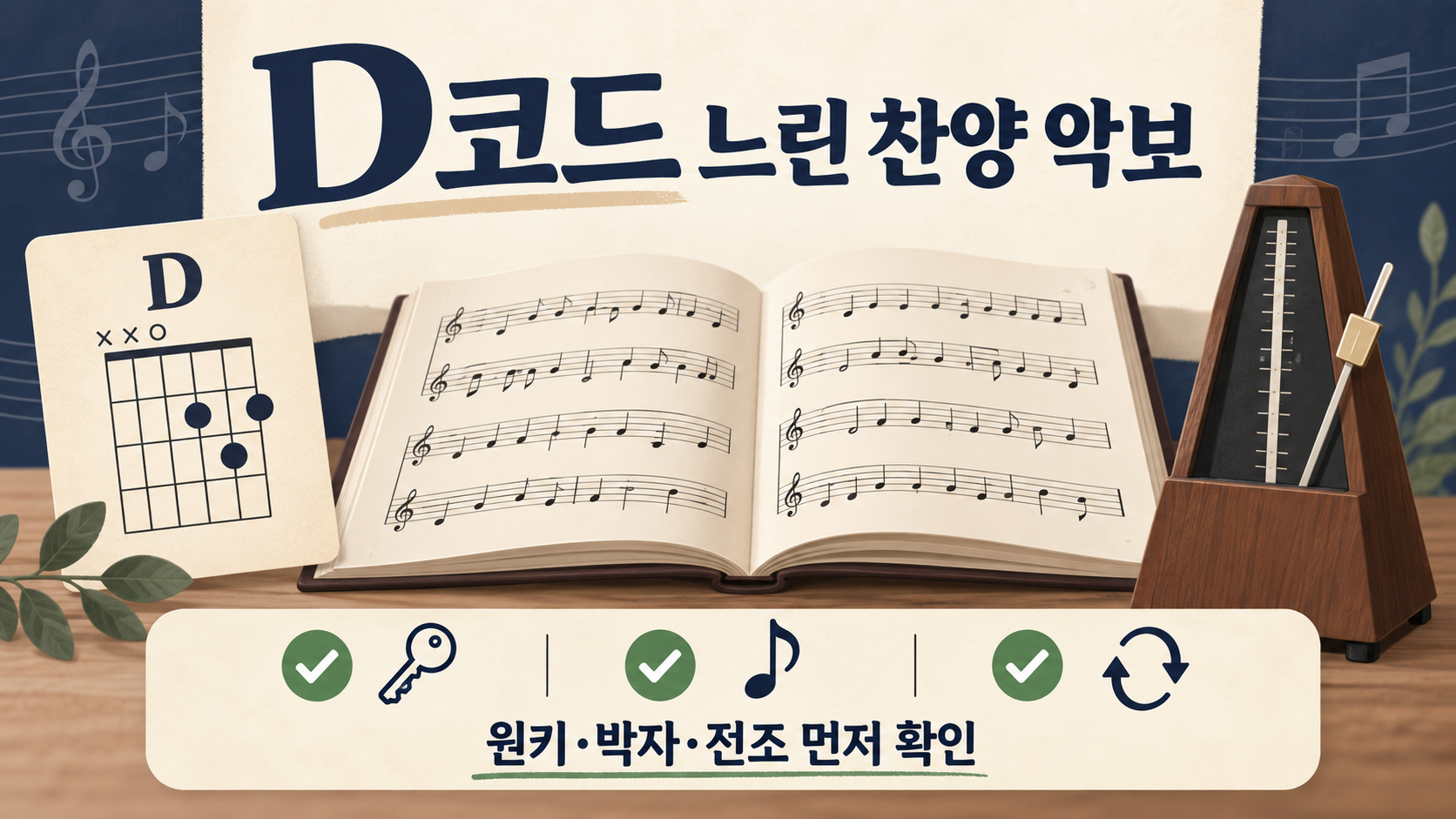 D코드 CCM 느린 찬양 악보를 고를 때 원키 박자 전조를 확인하는 정보 카드