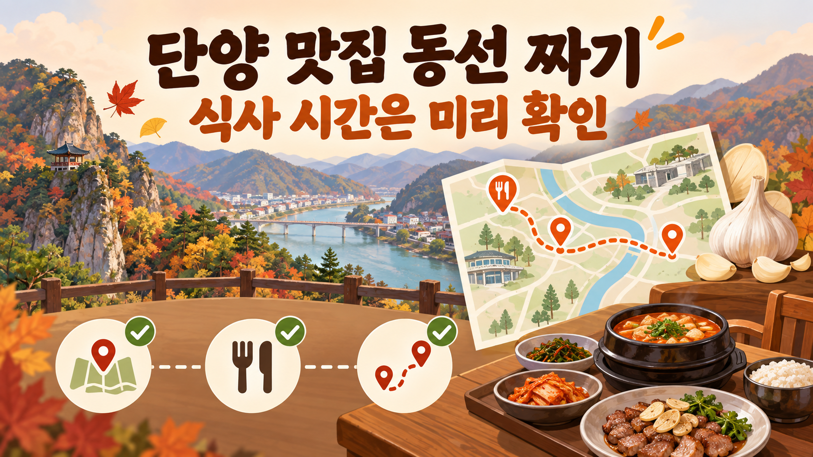 단양 맛집 식사 시간을 미리 확인하는 동선 정보카드
