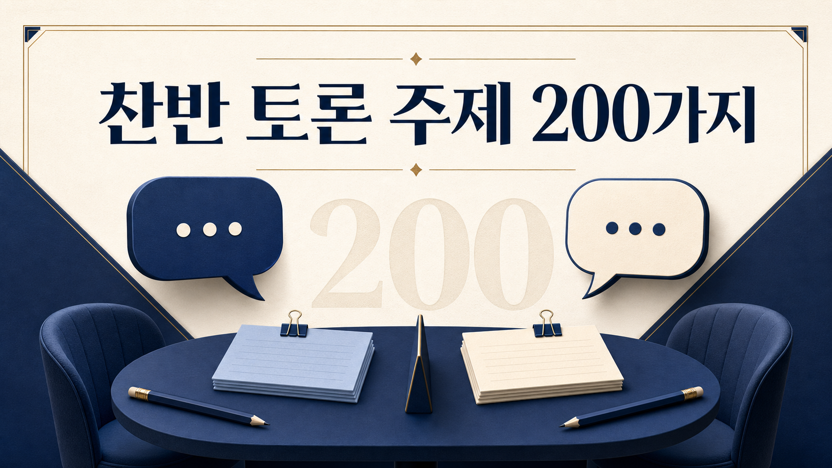 찬반 토론 주제 200가지를 안내하는 정보카드