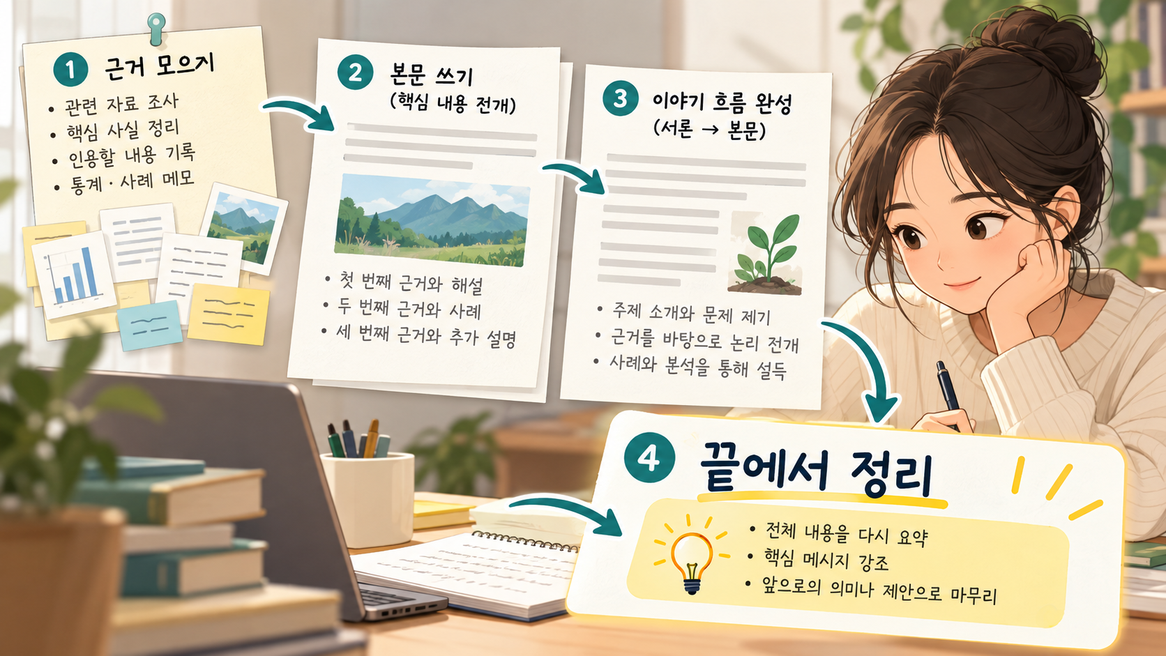 결론을 끝에서 정리하는 미괄식 작성 흐름