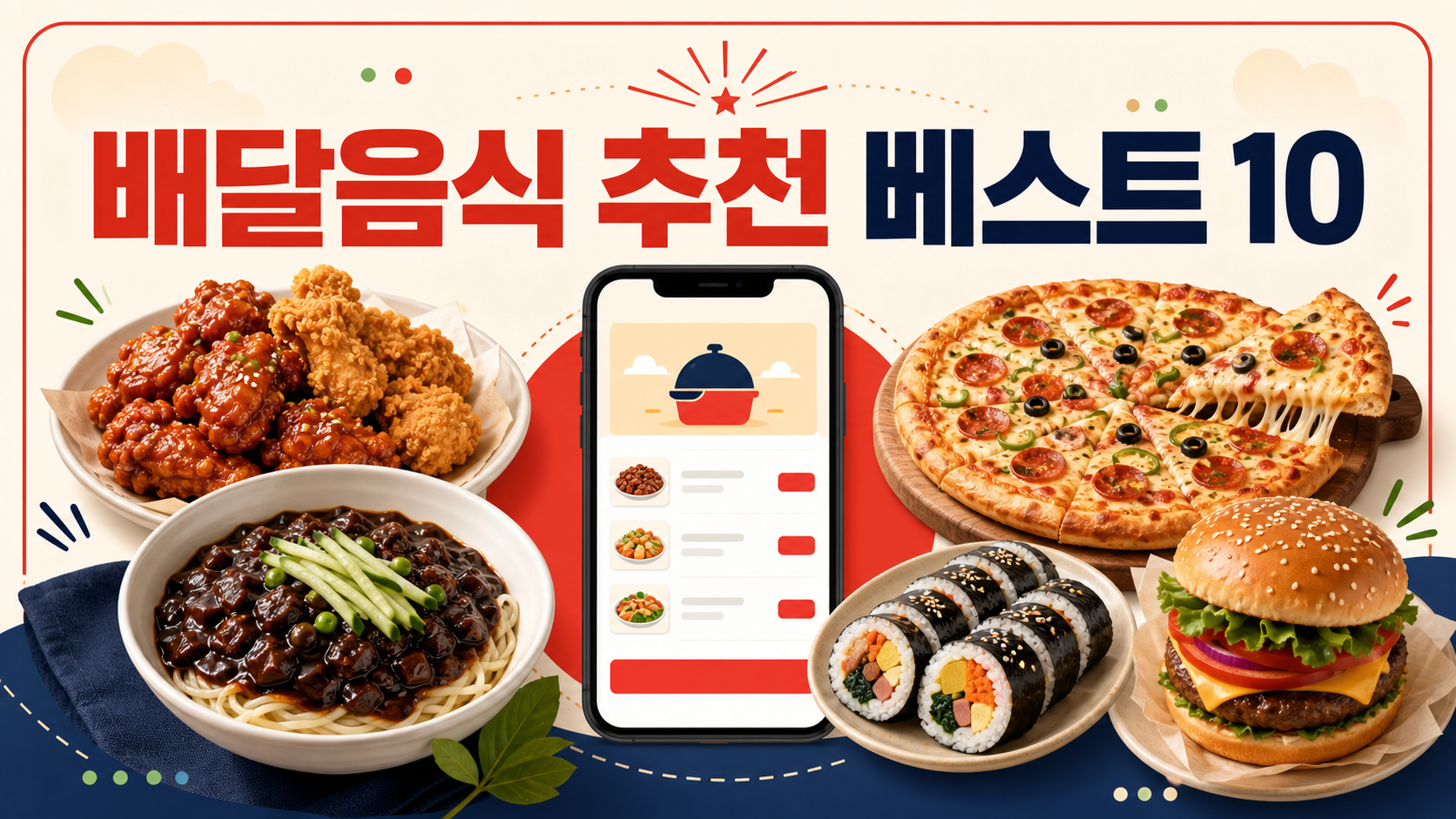 배달음식 추천 베스트 10 한국형 정보카드