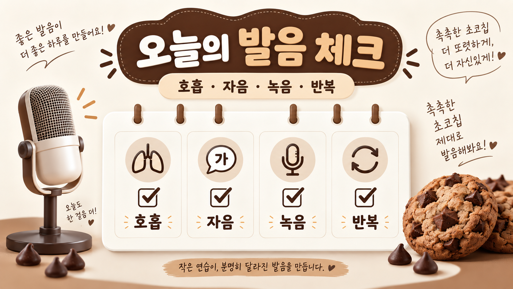 촉촉한 초코칩 발음 연습 체크리스트 정보카드