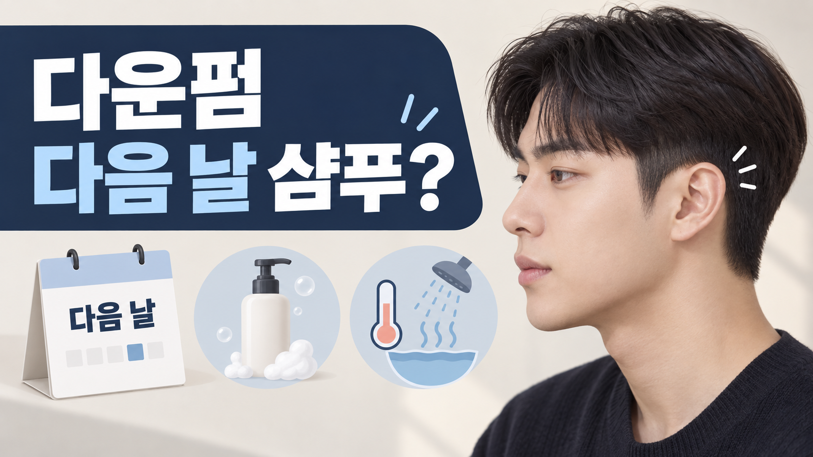 다운펌 다음 날 샴푸 여부를 설명하는 한국형 정보카드
