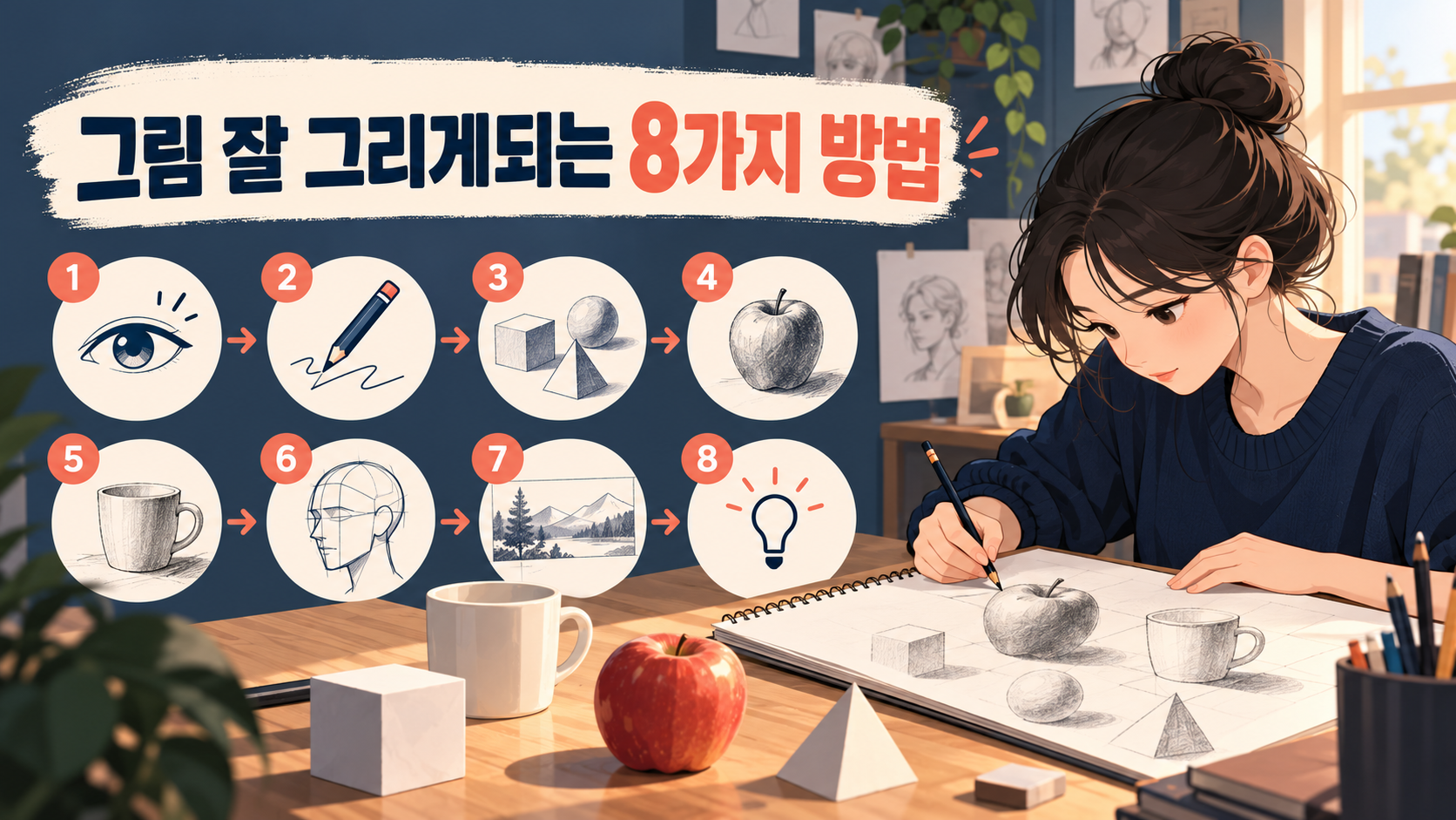 그림 실력 향상을 위한 8단계 연습법 한국형 정보카드