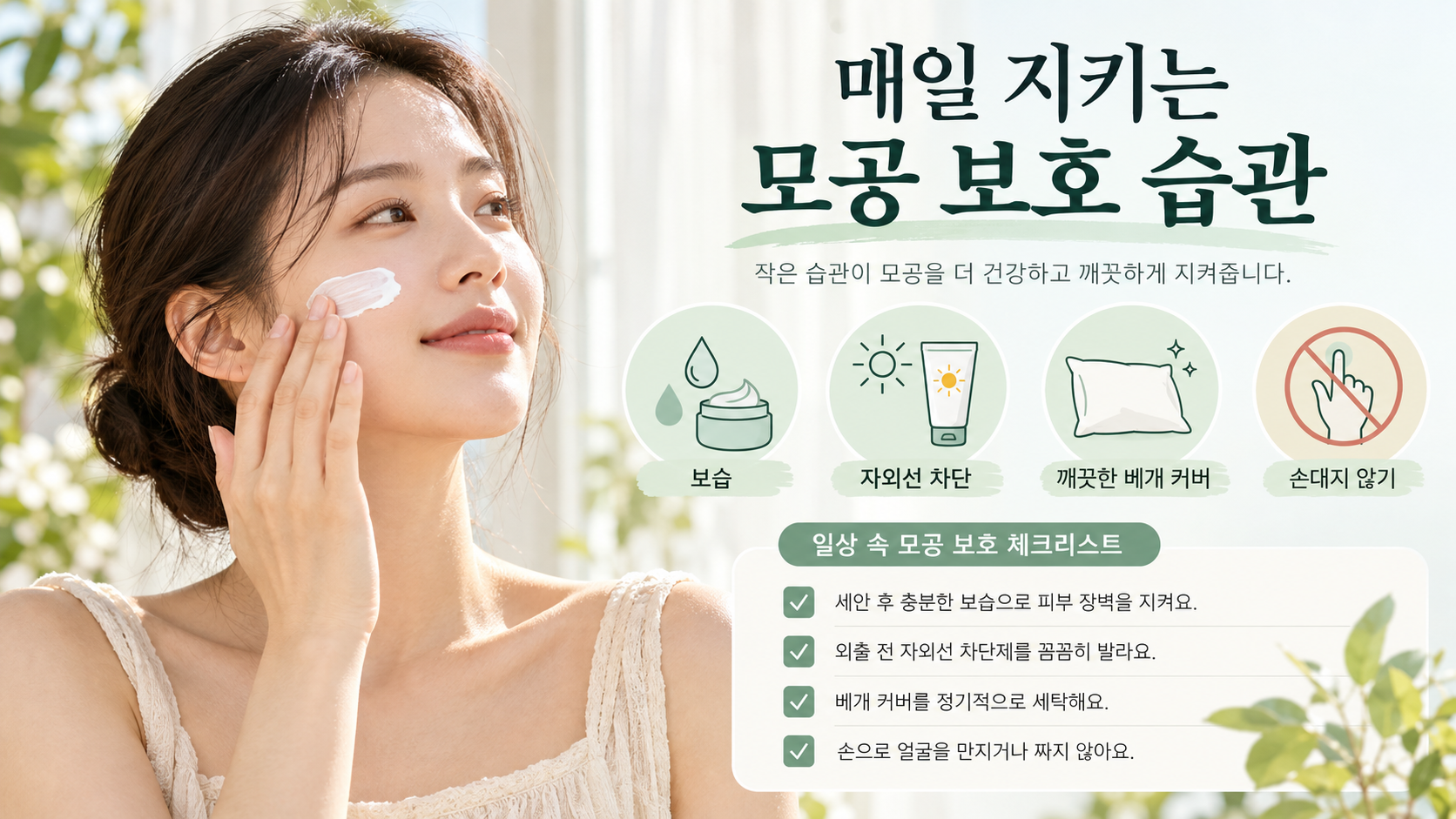 매일 지키는 모공 보호 습관 정보카드