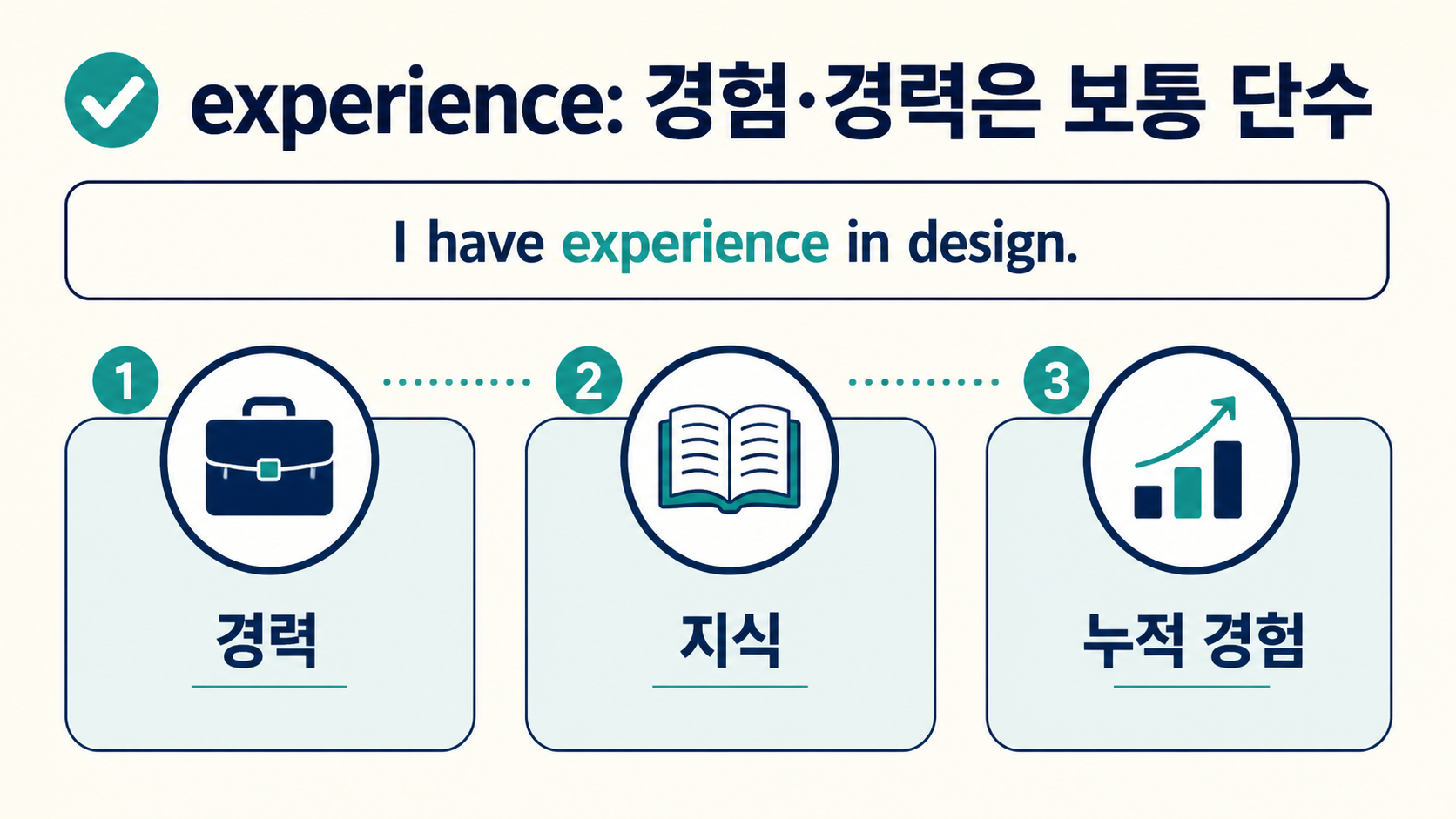 경력과 누적 역량을 뜻하는 experience 정보카드