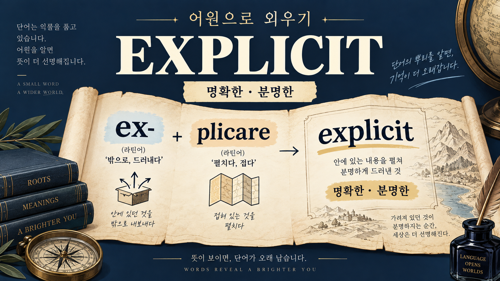 explicit 어원 학습 정보카드
