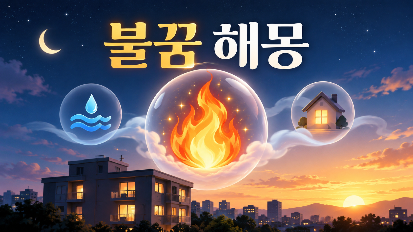 불꿈 해몽 정리(불끄는/불나는/불에타는/불내는/아파트) 정보카드