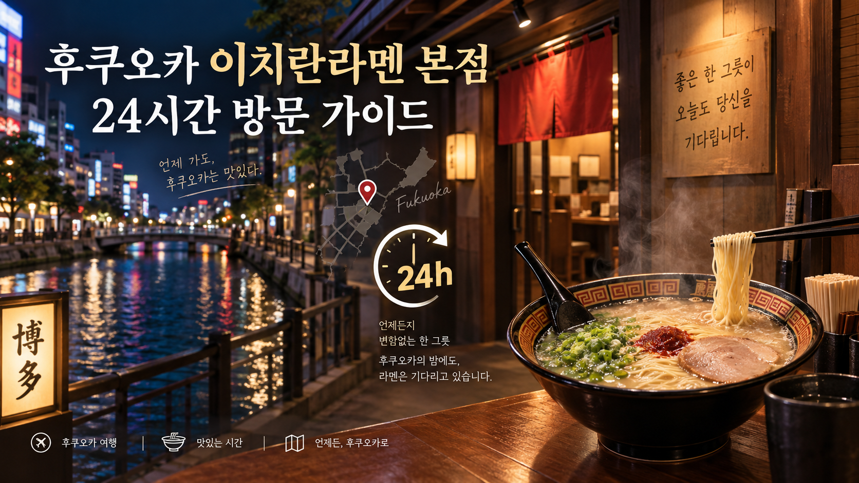 후쿠오카 라멘 본점 24시간 방문 가이드 정보카드