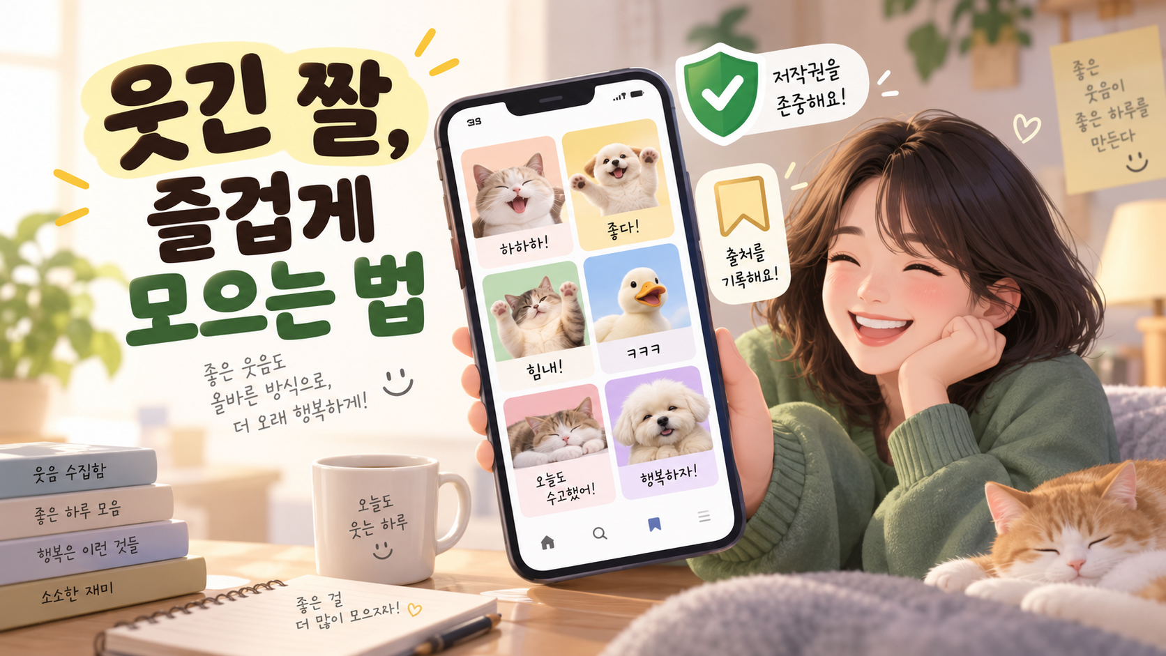 웃긴 짤을 즐겁게 모으는 법을 보여 주는 정보카드