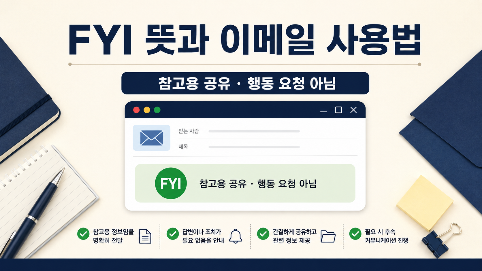 FYI 뜻과 이메일 사용법을 정리한 한국어 정보카드