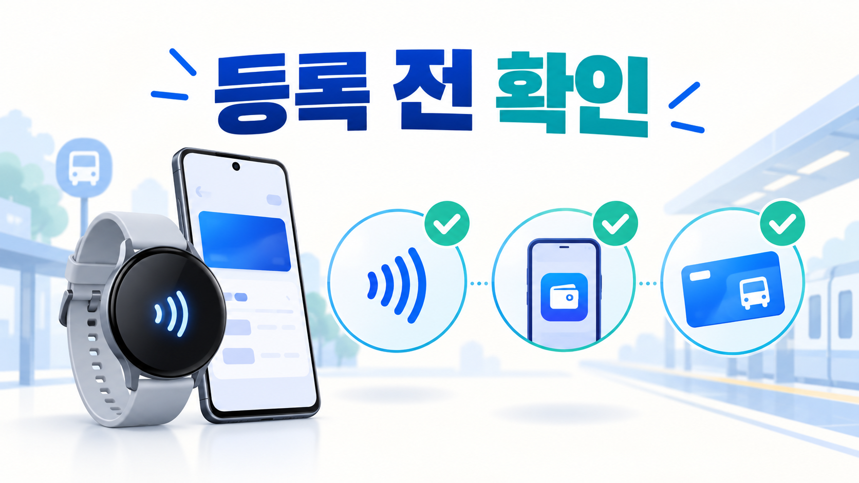 갤럭시워치 교통카드 등록 전 확인 항목 한국형 정보카드