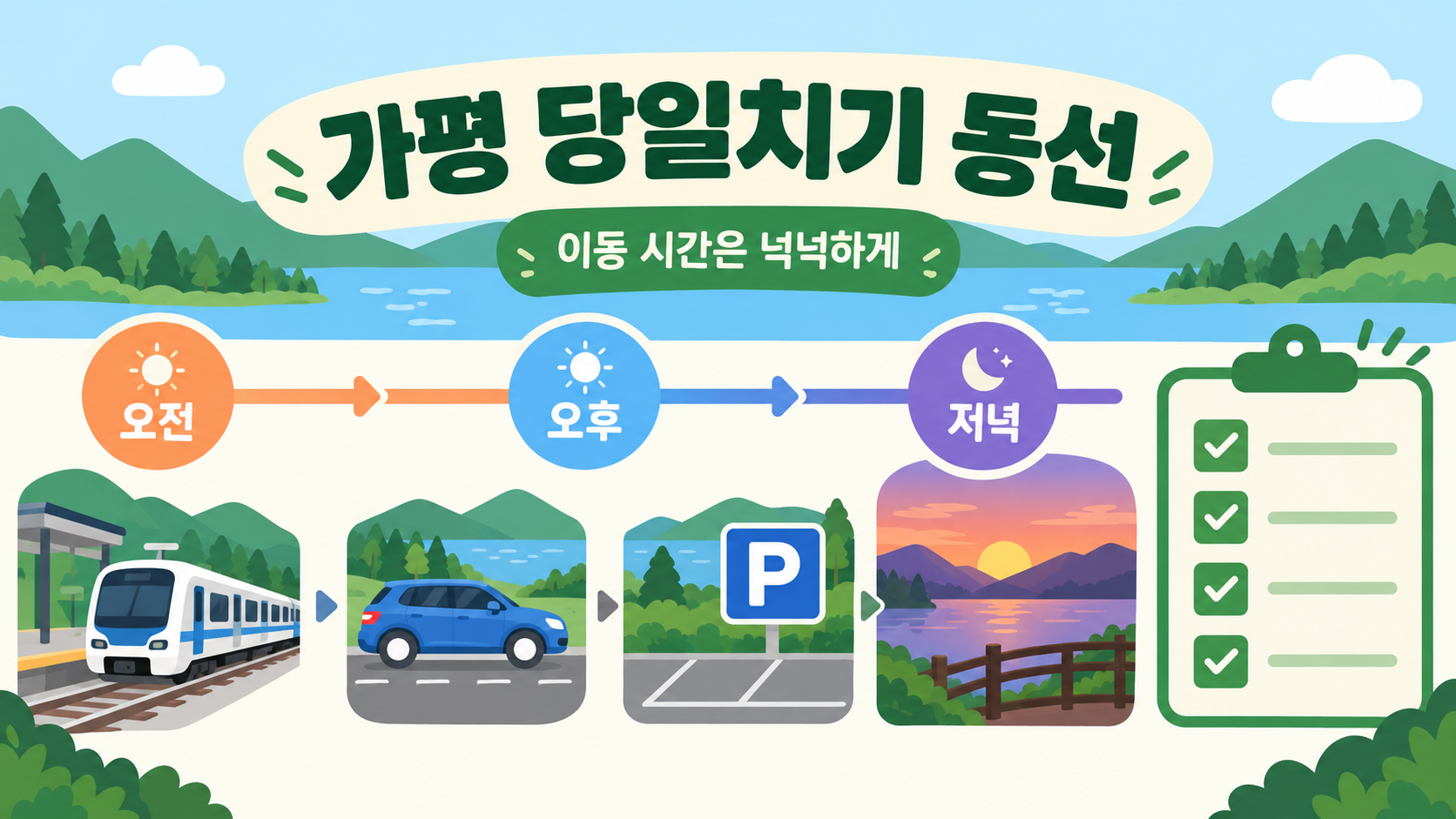 가평 당일치기 이동 순서와 대기 시간을 넉넉히 잡는 방법 정보카드