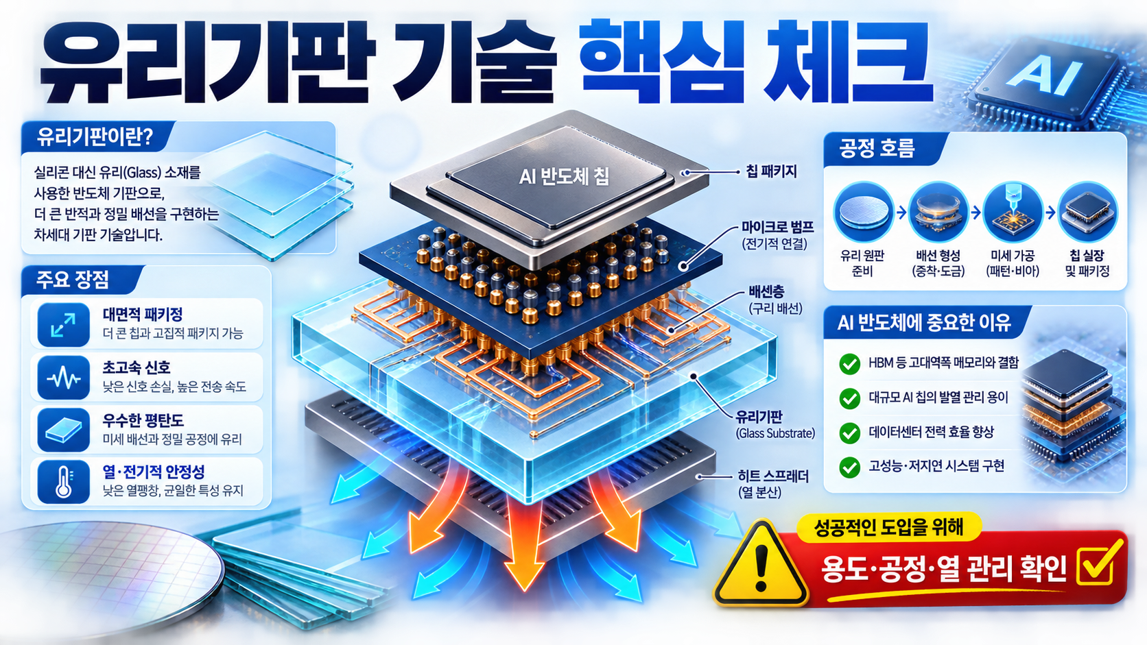 유리기판 기술의 핵심 특징과 도입 체크포인트 정보카드