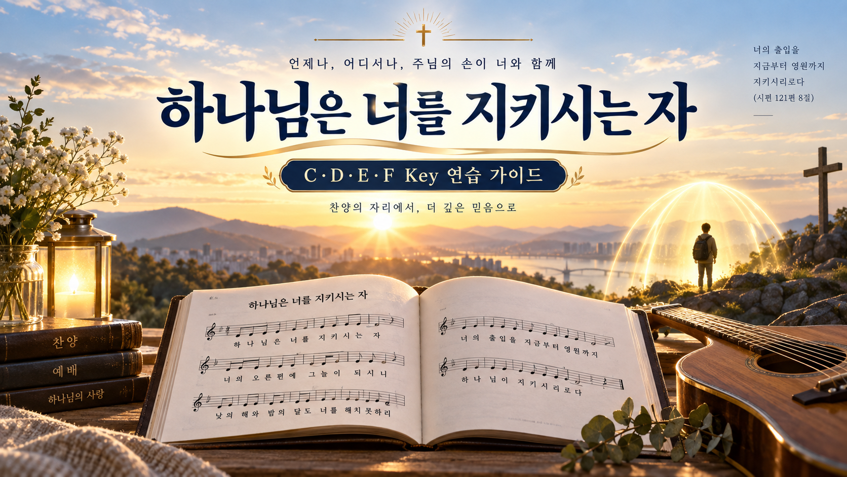 하나님은 너를 지키시는 자 C D E F Key 연습 가이드 한국형 정보카드