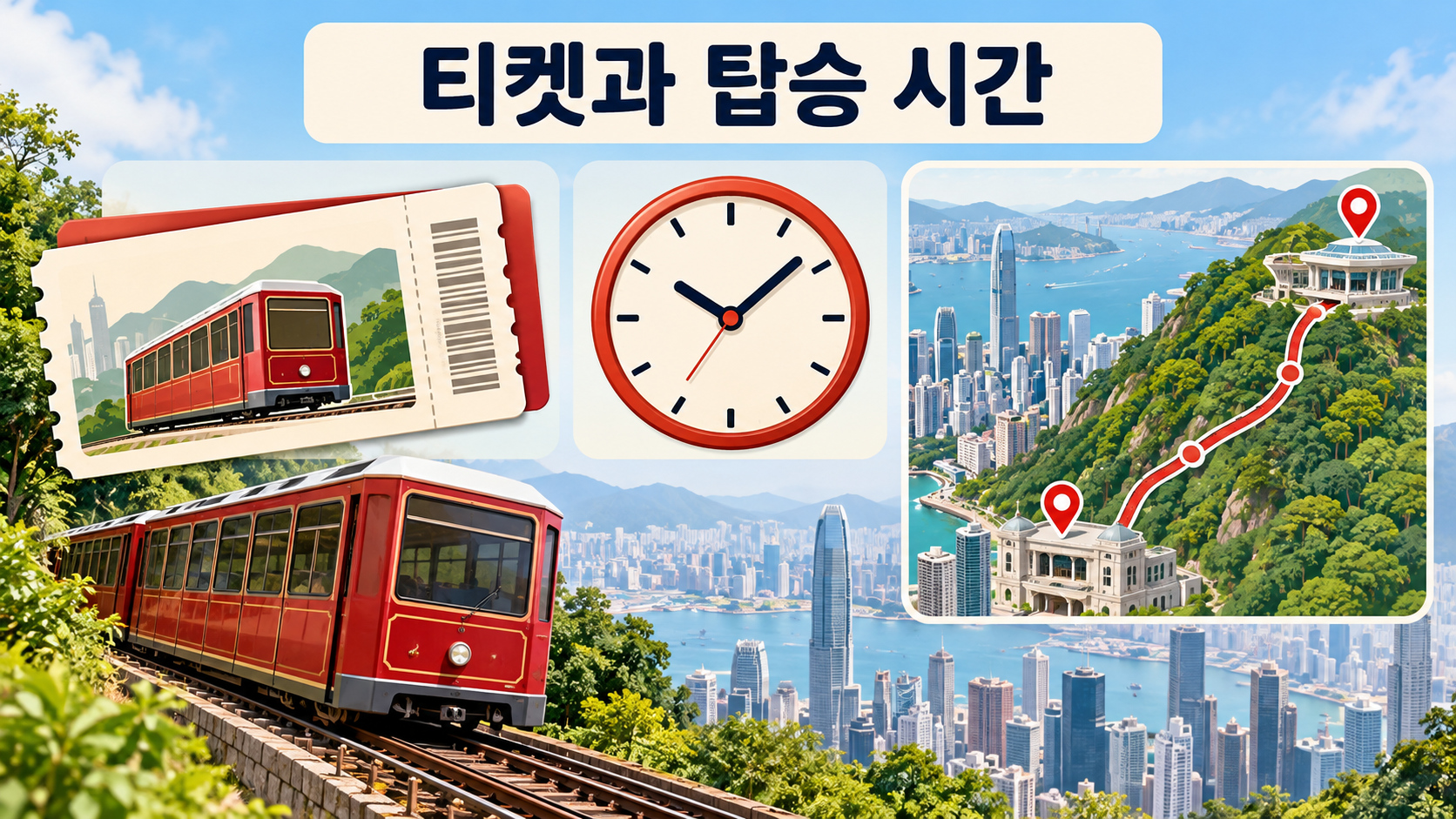 홍콩 피크트램 티켓과 탑승 시간 안내