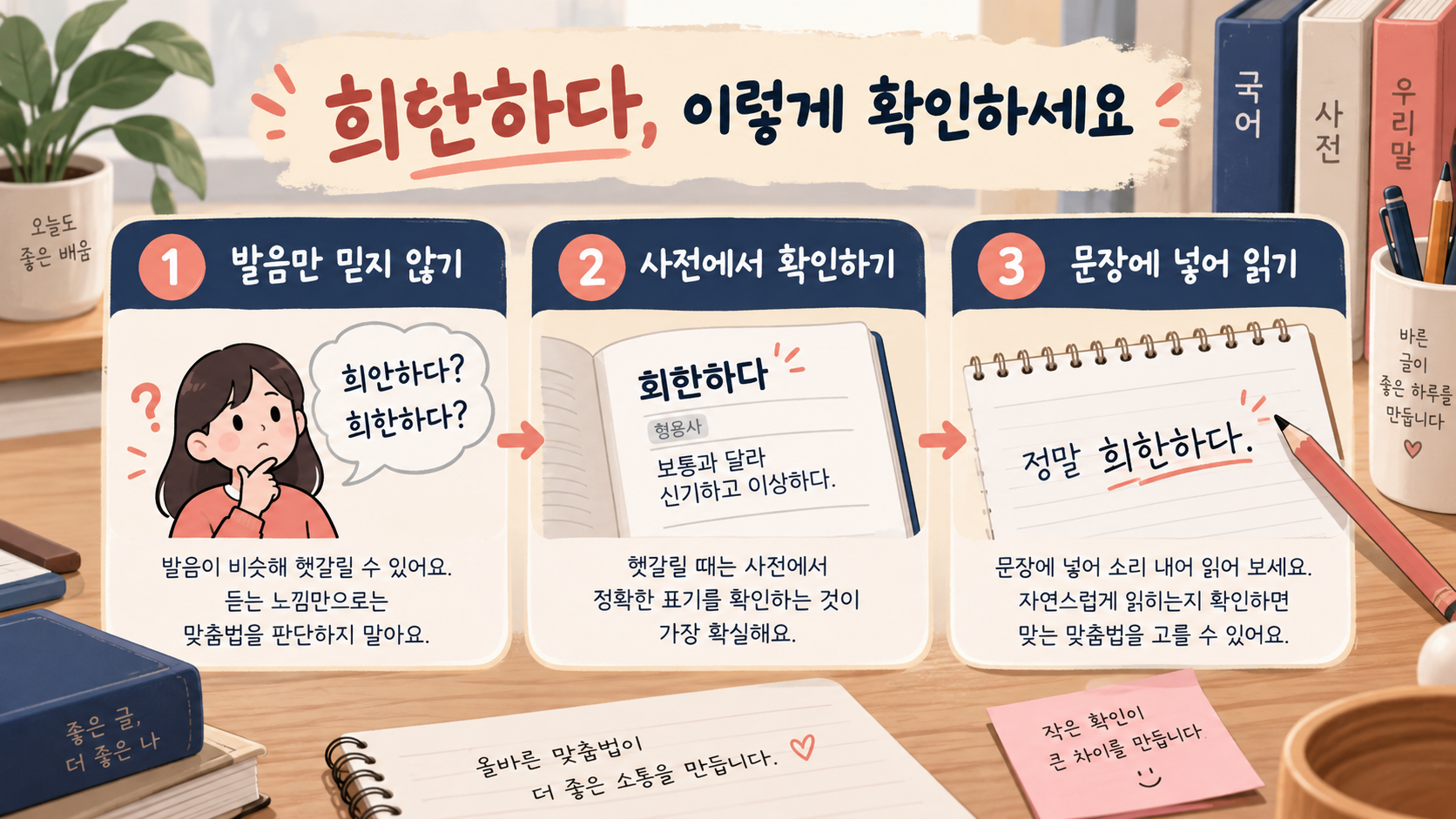 희한하다의 올바른 표기를 확인하는 세 단계 한국형 정보카드