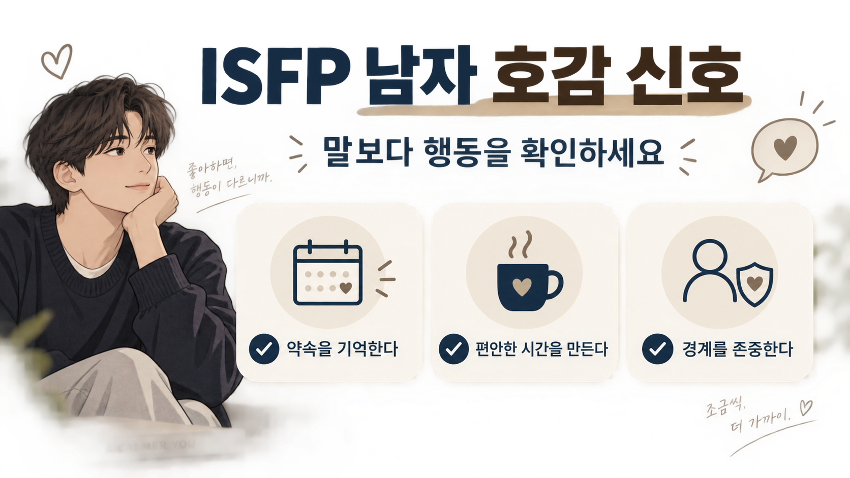 ISFP 남자의 호감 신호를 행동과 경계 존중으로 확인하는 한국형 정보카드