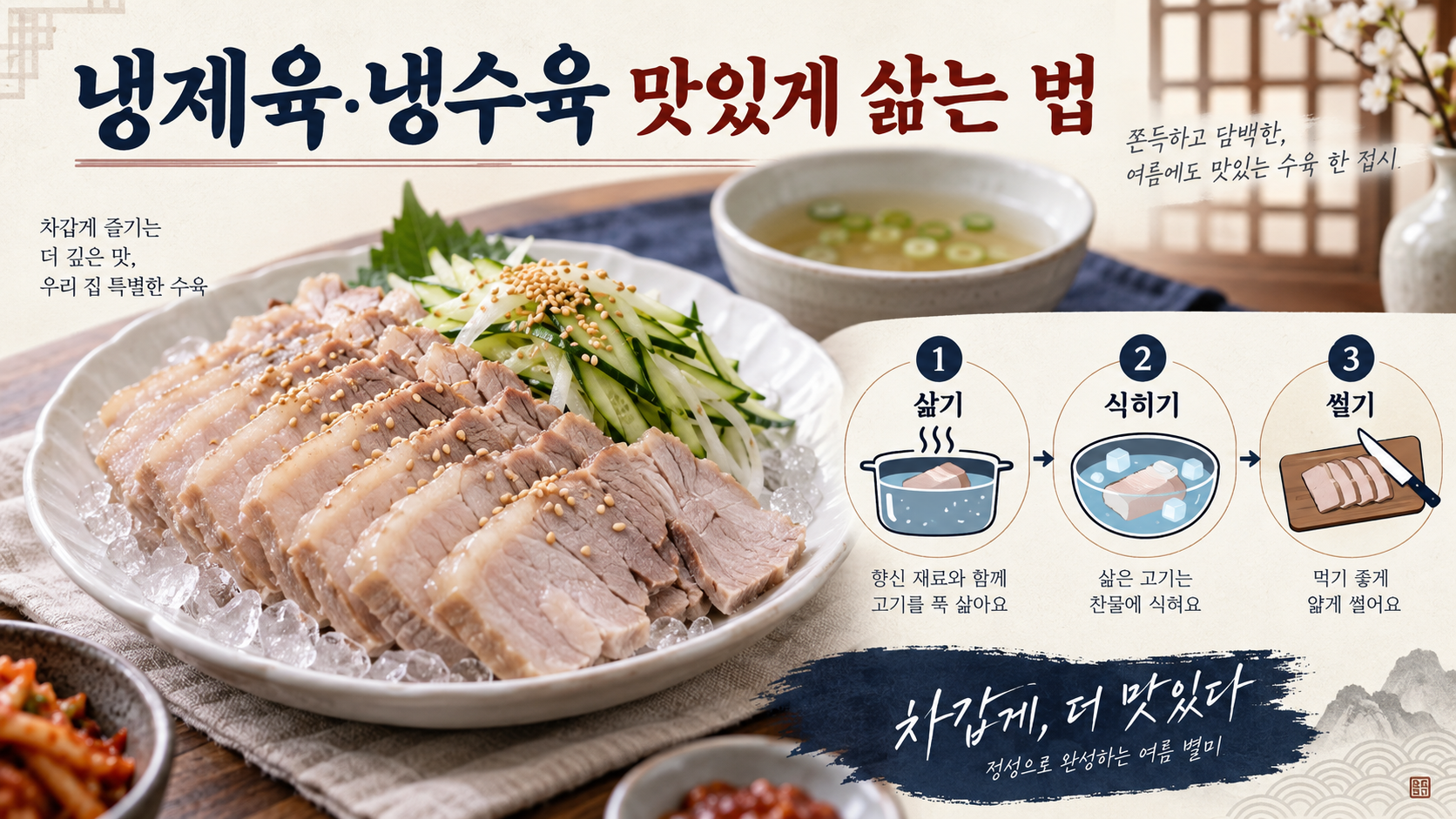 냉제육 냉수육 맛있게 삶는 법 정보카드
