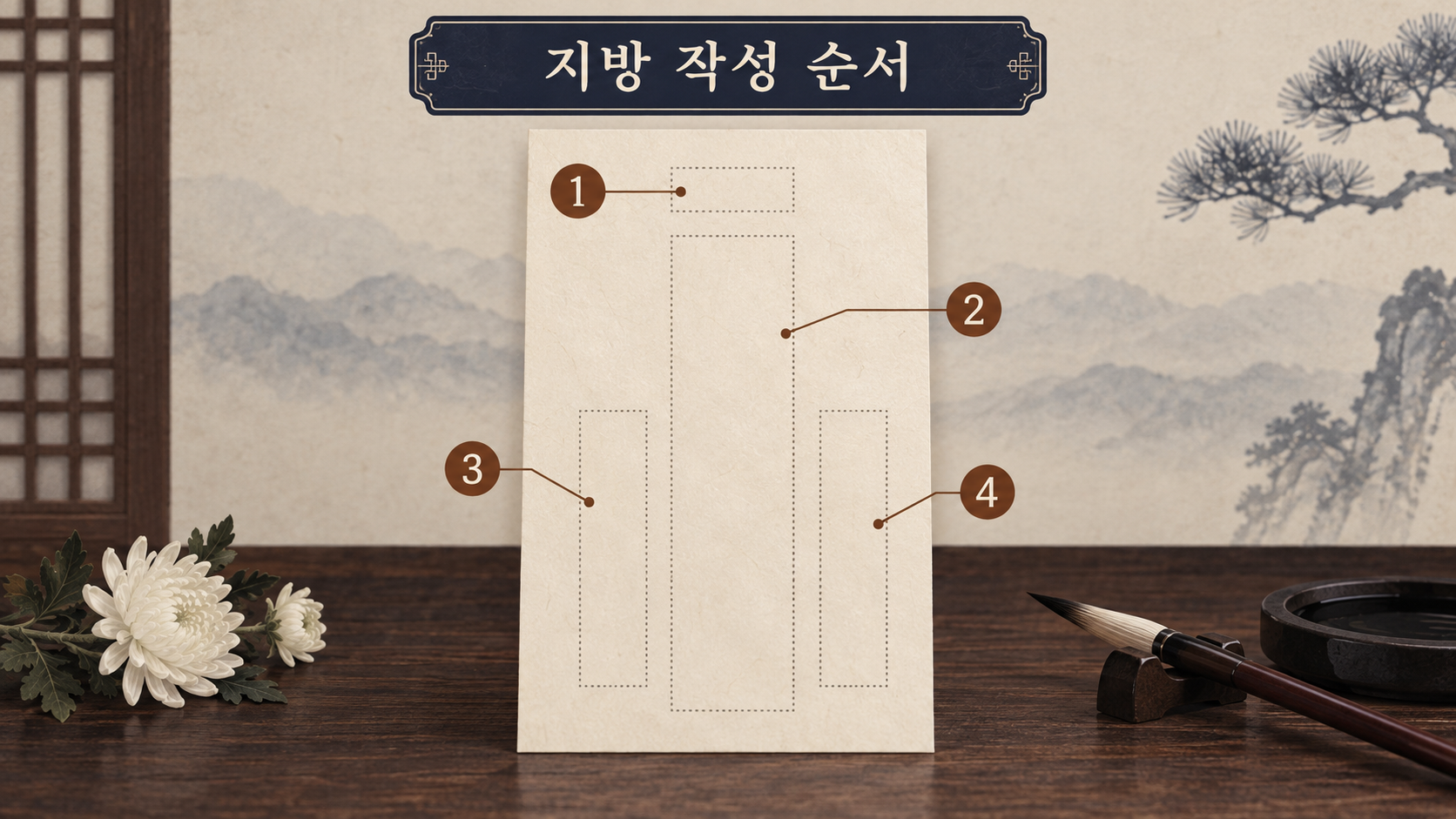지방 작성 순서를 표시한 한국형 정보카드