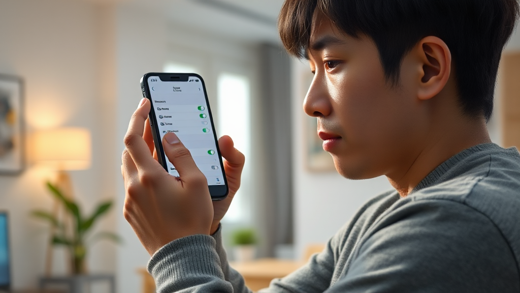 아이폰에서 앱스토어 설정을 확인하는 실제 장면