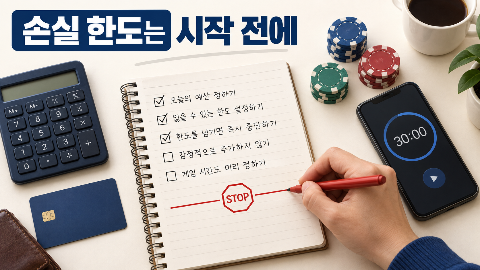 손실 한도 체크리스트를 보여 주는 한국형 정보카드