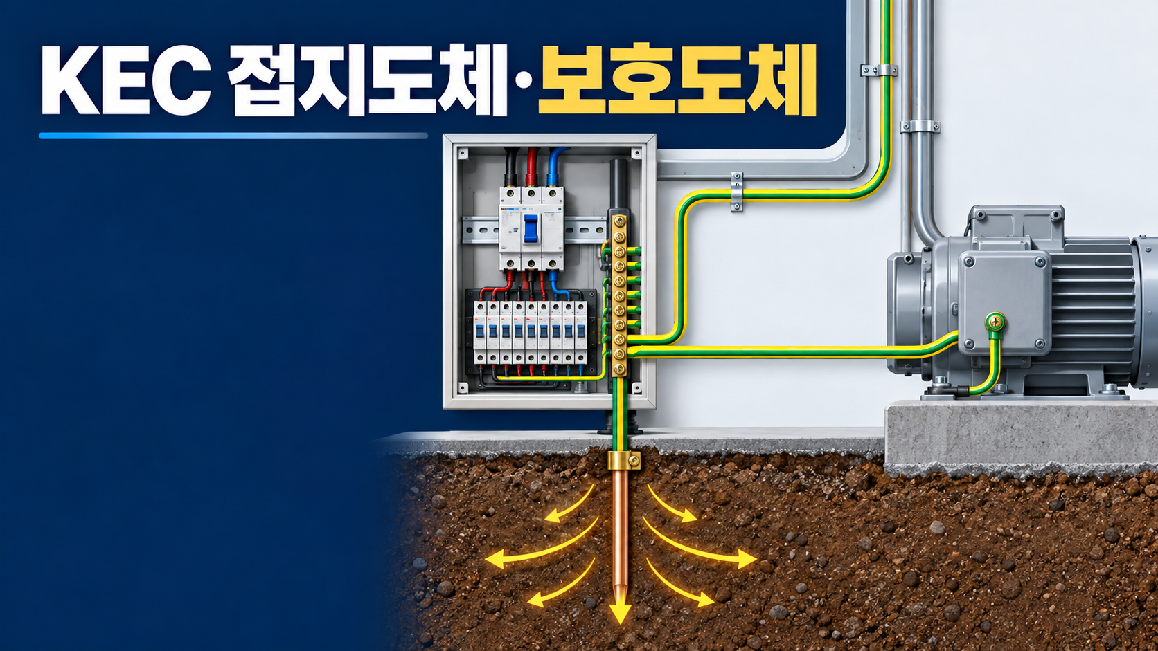 KEC 접지도체와 보호도체의 연결 경로 정보카드